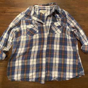 Blue & White Flannel Shirt